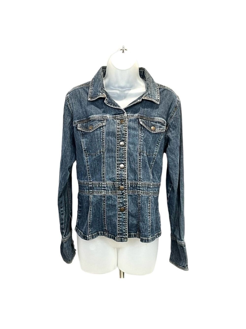 SO GSJC Denim Jacket Button Front Long Sleeve Cuffs Size XL Juniors